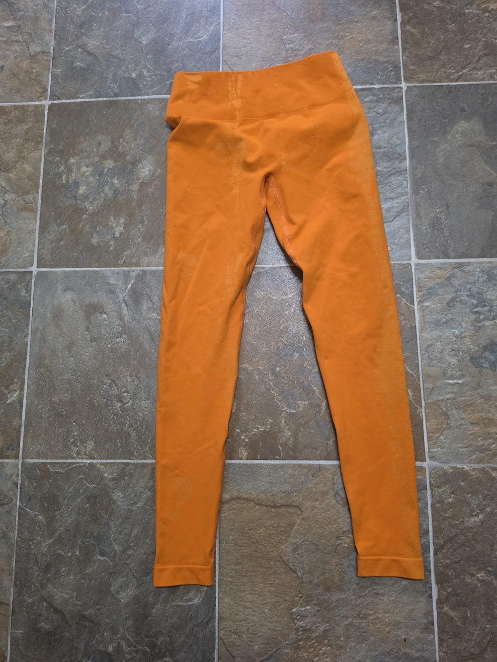 High-Rise Orange Seamless Leggings for Women